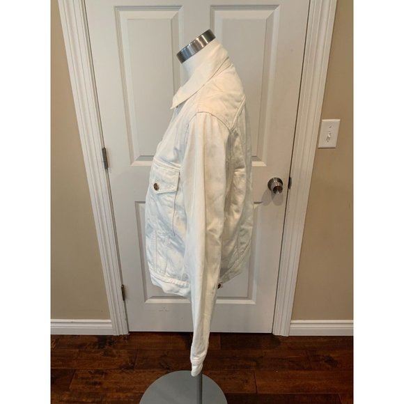GOLDSIGN White Denim Jean Jacket, Size Medium - Picture 5 of 7